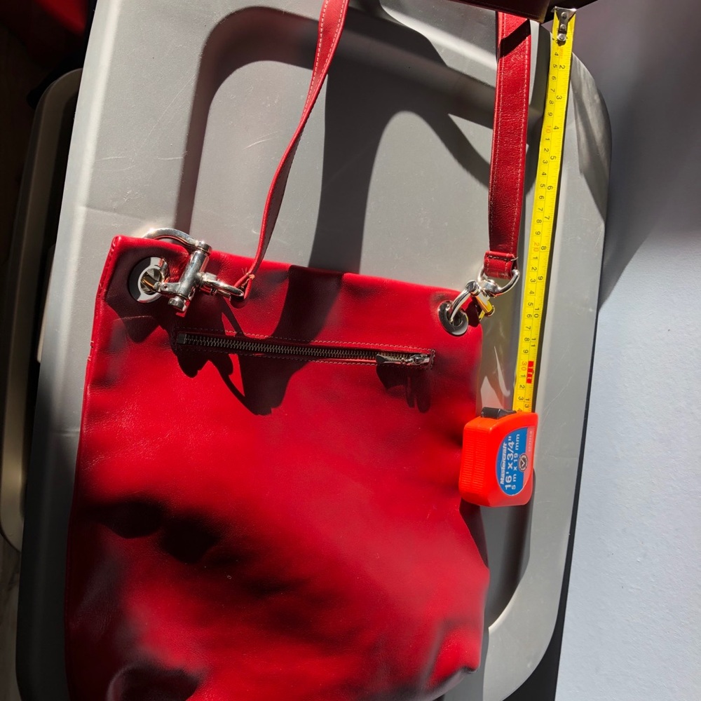 Deep red leather crossbody